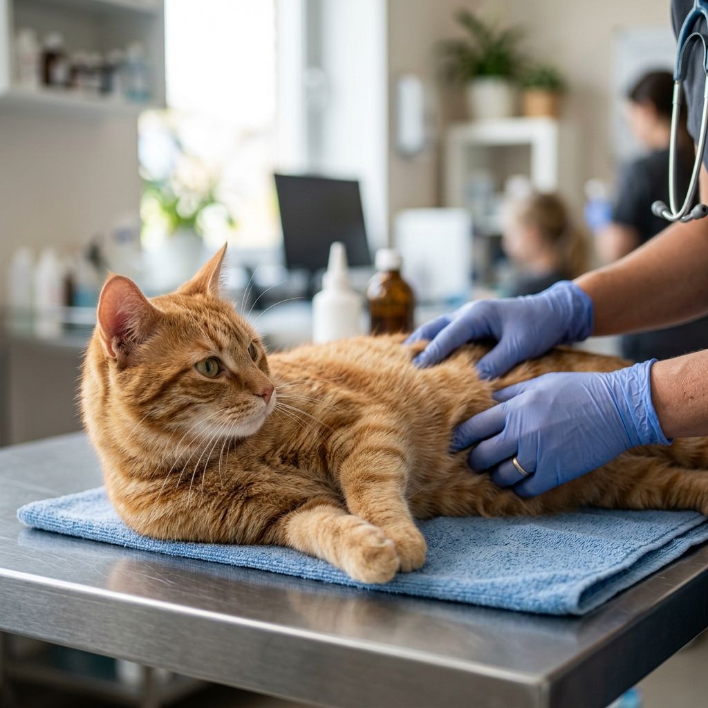 Klinikte kedi muayenesi